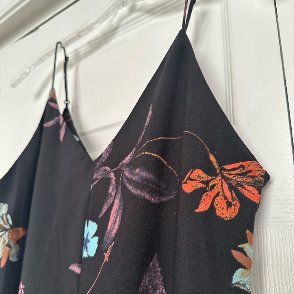 Intimately by Free People Black Floral V-Neck Slip Mini Dress - Size S - EUC - Picture 3 of 5